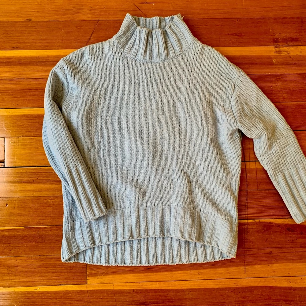 Blue Turtleneck Sweater